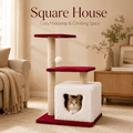 Square House|Cozy Cat House & Scratching Post by Liforra