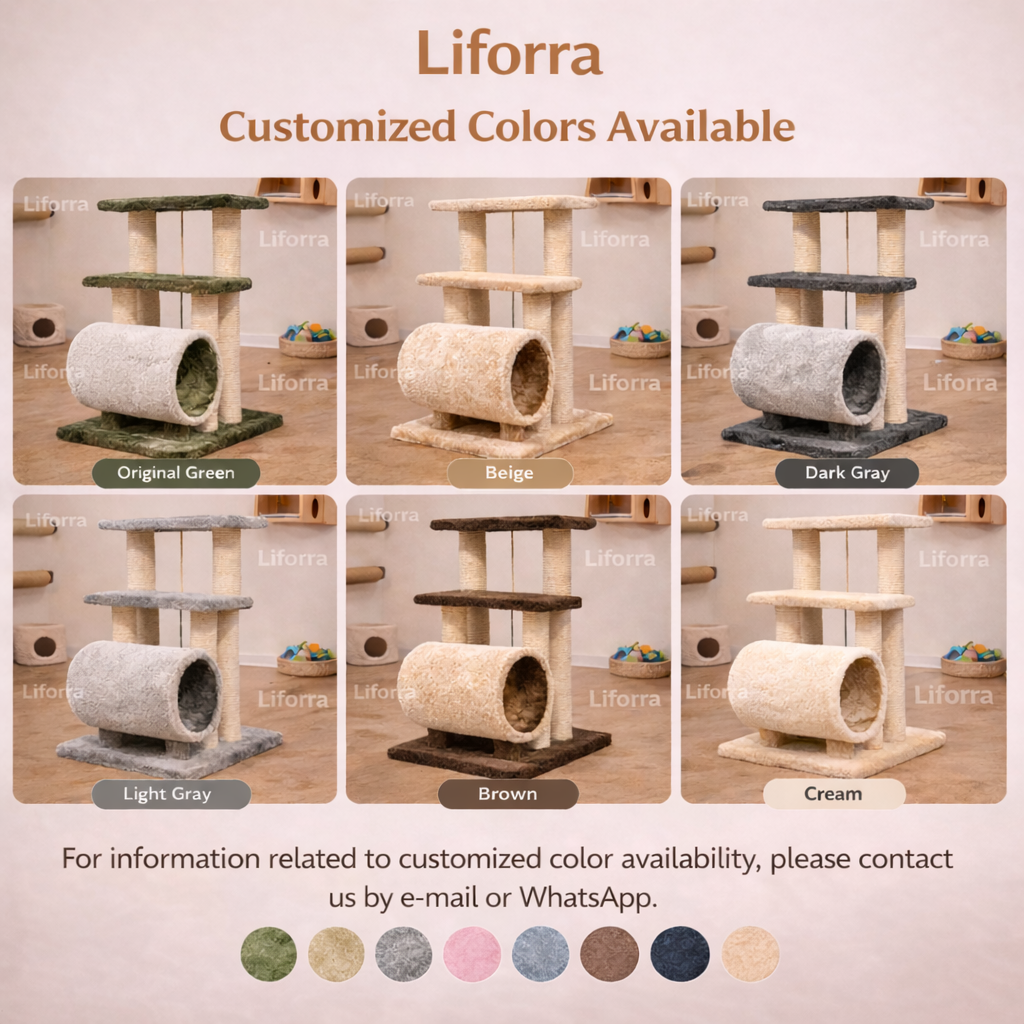 2-Step Round Cat Scratch Post with Cozy Tunnel