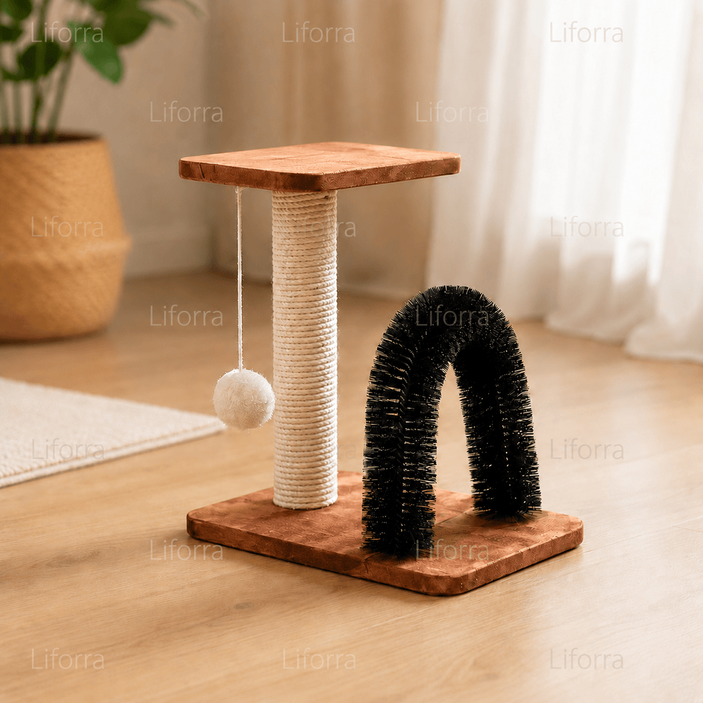 2 in 1 Cat Scratch Post with Brush Arch