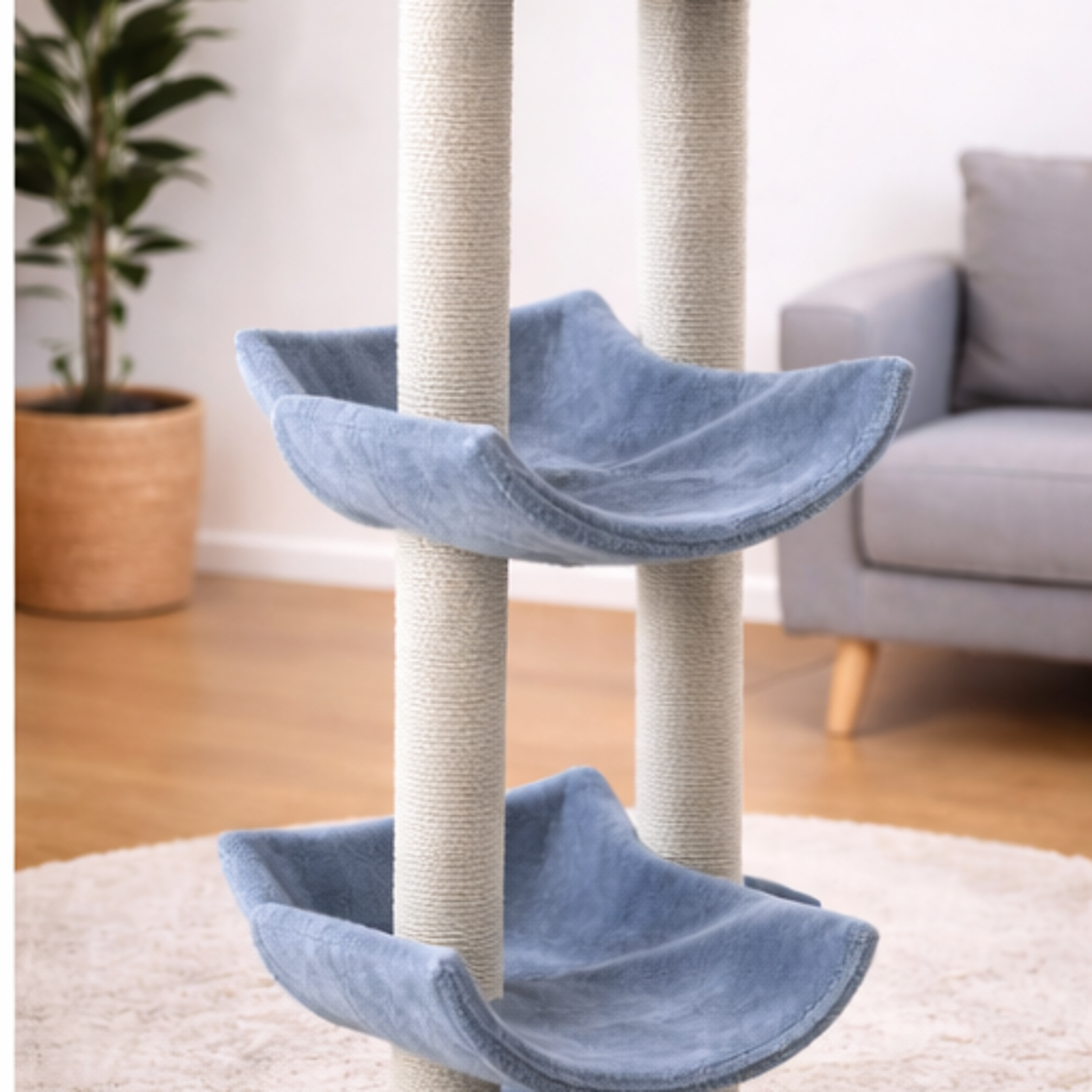 Elegant Curve Cat Tree – Multi-Level Comfort & Play Station for Cats